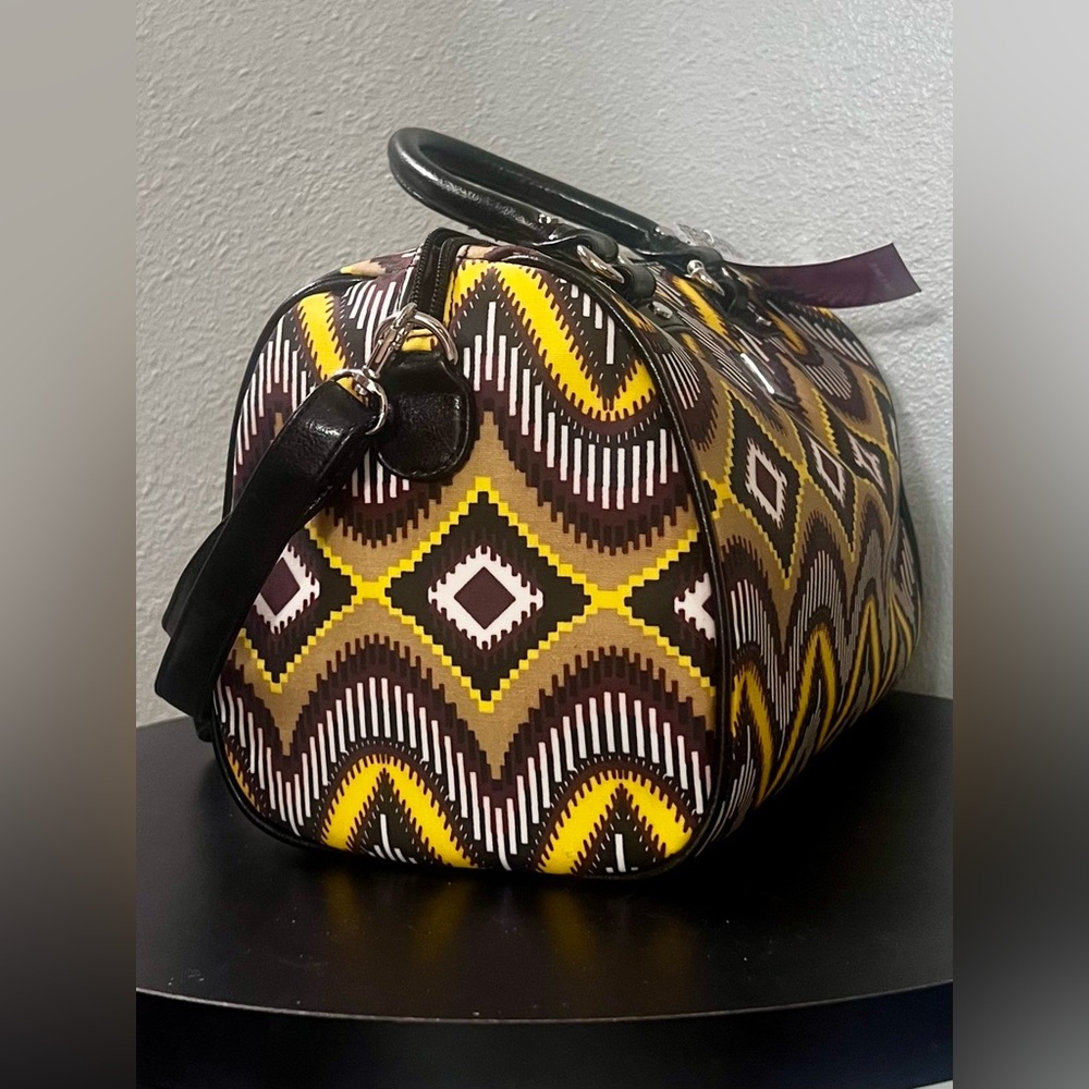 NEW Gigi Hill Los Angeles Sunburst Zigzag Patterned Bag Yellow Brown Aztec Boho - Picture 8 of 12
